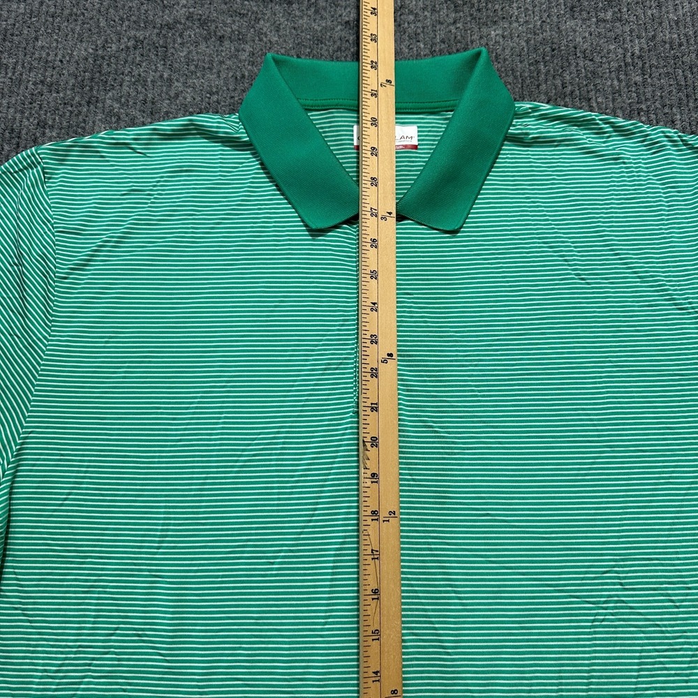 Grand Slam Performance Mens Polo Shirt Size XXL Green Striped Short Sleeve - Picture 2 of 8